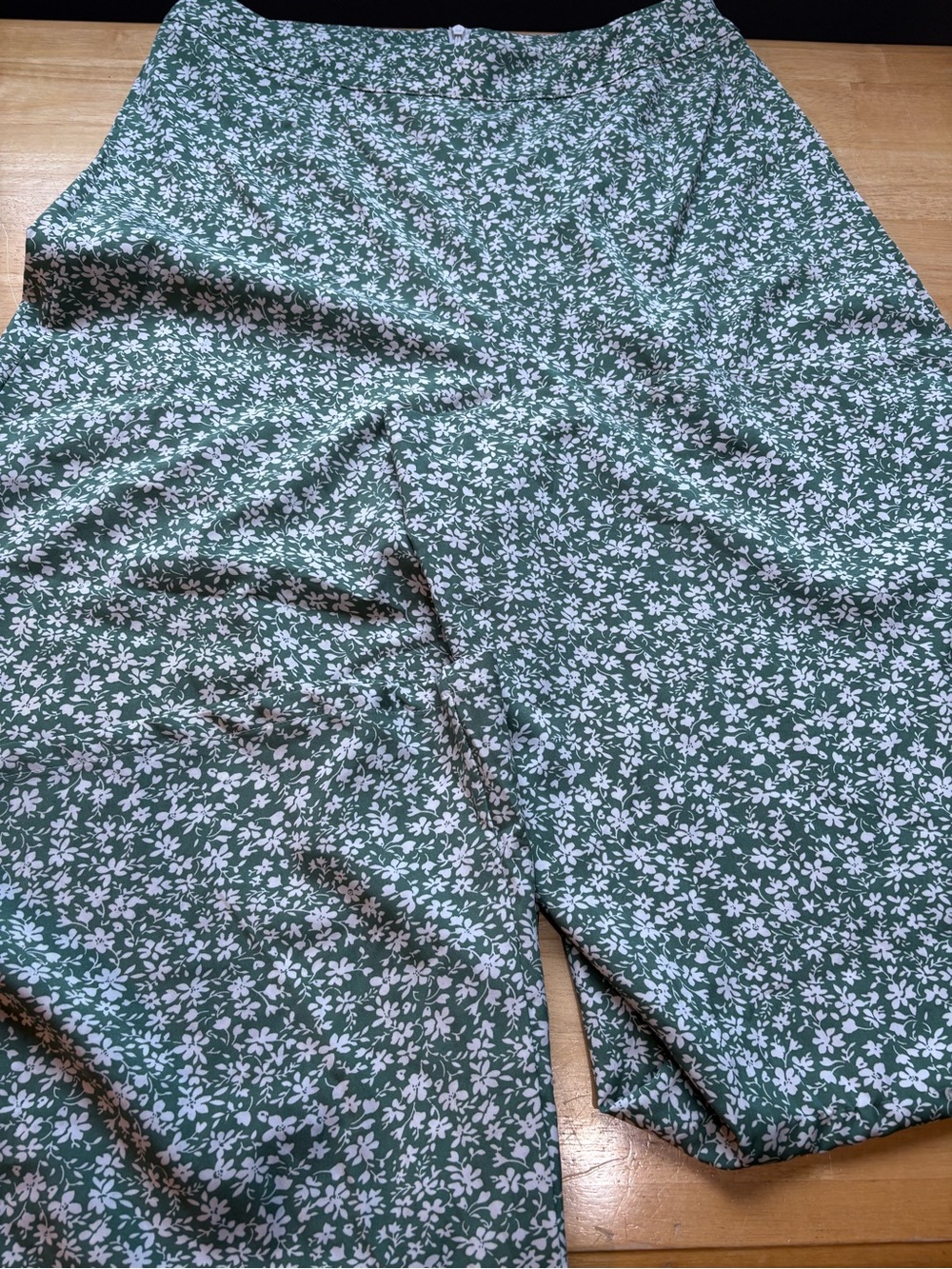 SHEIN Green Floral Wide-Leg Pants